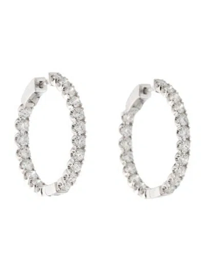 Pre-owned Earrings 14k 3.00ctw Lab-grown Diamond Inside-out Hoop  In Multi