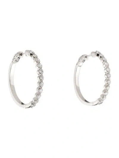 Pre-owned Earrings 14k 3.00ctw Lab-grown Diamond Large Hoop  In Multi