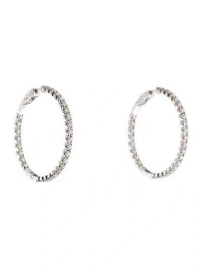 Pre-owned Earrings 14k 3.00ctw Lab-grown Diamond Large Hoop  In Multi