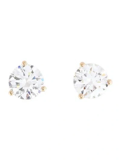 Pre-owned Earrings 14k 3.00ctw Lab-grown Diamond Solitaire Stud  In Multi