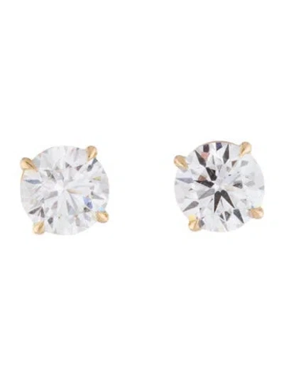Pre-owned Earrings 14k 3.00ctw Lab-grown Diamond Solitaire Stud  In Multi