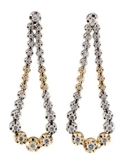 Pre-owned Earrings 14k 3.02ctw Diamond Drop  In Multi