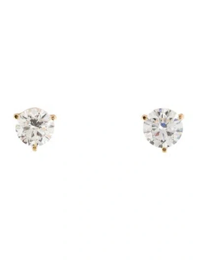 Pre-owned Earrings 14k 3.02ctw Lab-grown Diamond Solitaire Stud  In Multi