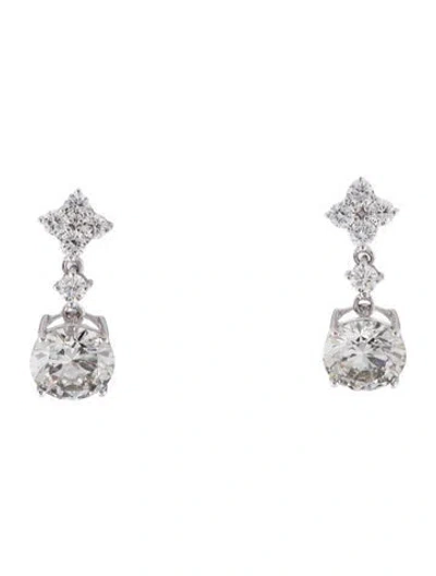 Pre-owned Earrings 14k 3.04ctw Lab-grown Diamond Drop  In Multi