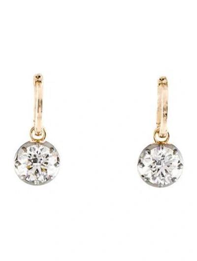 Pre-owned Earrings 14k 3.04ctw Lab-grown Diamond Drop  In Multi
