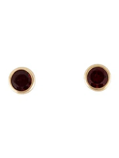 Pre-owned Earrings 14k 3.06ctw Garnet Stud  In Multi