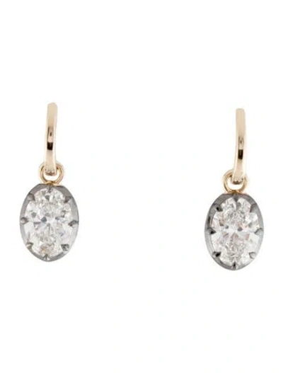 Pre-owned Earrings 14k 3.06ctw Lab-grown Diamond Drop  In Multi