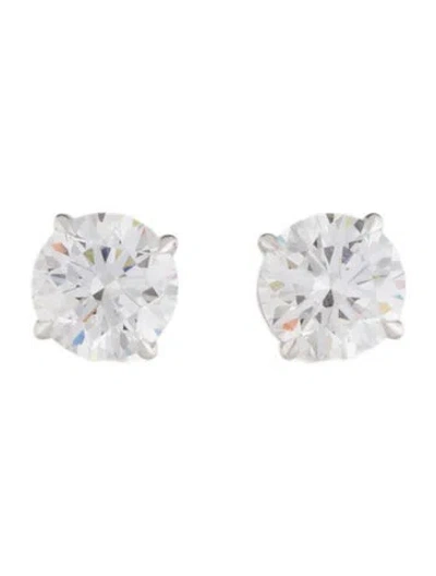 Pre-owned Earrings 14k 3.07ctw Lab-grown Diamond Solitaire Stud  In Multi