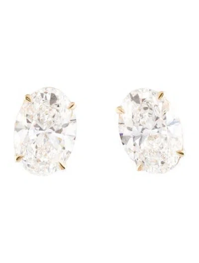 Pre-owned Earrings 14k 3.07ctw Lab-grown Diamond Solitaire Stud  W/ Tags In Multi