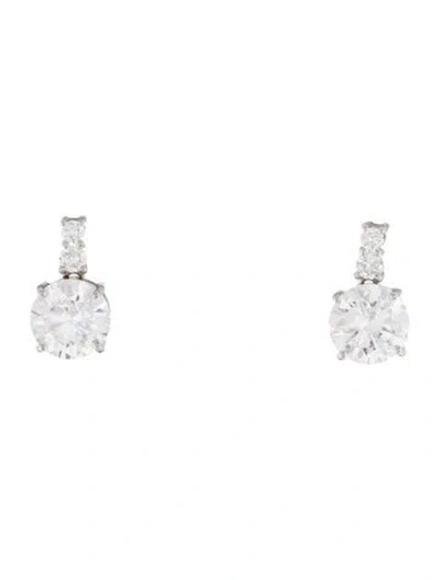 Pre-owned Earrings 14k 3.07ctw Lab-grown Diamond Stud Dangle  In Multi