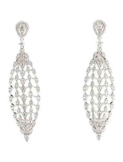 Pre-owned Earrings 14k 3.08ctw Diamond Drop  In Multi