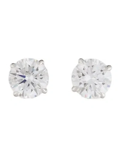 Pre-owned Earrings 14k 3.09ctw Lab-grown Diamond Solitaire Stud  In Multi
