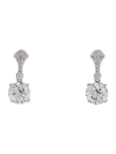 Pre-owned Earrings 14k 3.10ctw Lab-grown Diamond Drop  In Multi