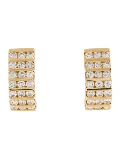 Pre-owned Earrings 14k 3.12ctw Diamond Earclip  In Multi