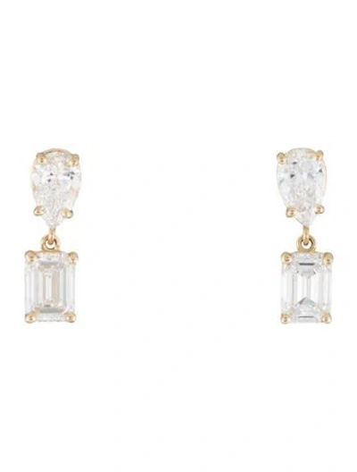 Pre-owned Earrings 14k 3.12ctw Lab-grown Diamond Drop  In Multi