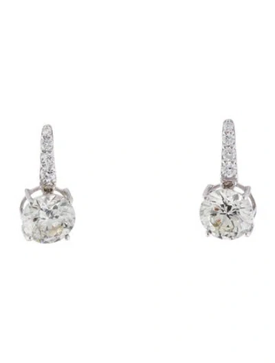 Pre-owned Earrings 14k 3.14ctw Lab-grown Diamond Drop  In Multi