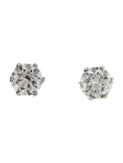 Pre-owned Earrings 14k 3.14ctw Lab-grown Diamond Stud  In Multi