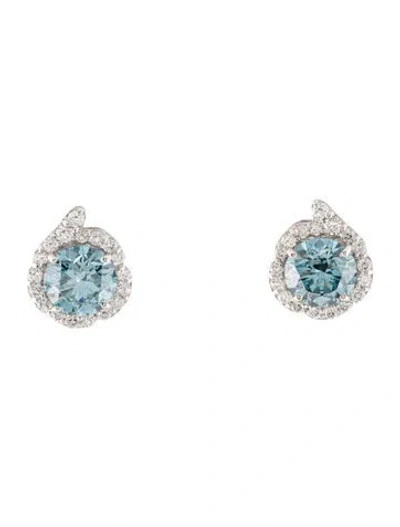 Pre-owned Earrings 14k 3.14ctw Lab-grown Diamond Studs With Pavé  In Multi