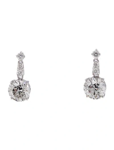 Pre-owned Earrings 14k 3.16ctw Lab-grown Diamond Drop  In Multi