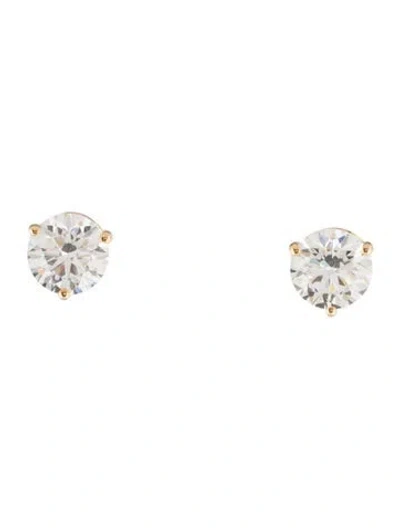 Pre-owned Earrings 14k 3.16ctw Lab-grown Diamond Solitaire Stud  In Multi