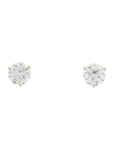Pre-owned Earrings 14k 3.16ctw Lab-grown Diamond Solitaire Stud  In Multi