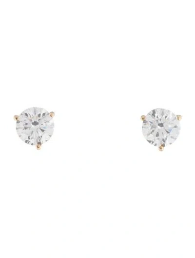 Pre-owned Earrings 14k 3.16ctw Lab-grown Diamond Solitaire Stud  In Multi