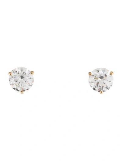 Pre-owned Earrings 14k 3.18ctw Lab-grown Diamond Solitaire Stud  In Multi