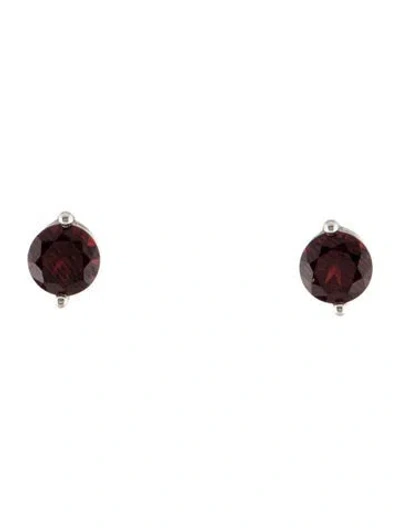 Pre-owned Earrings 14k 3.20ctw Garnet Threaded Stud Earring In Multi