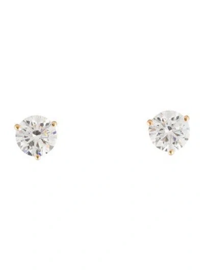Pre-owned Earrings 14k 3.20ctw Lab-grown Diamond Solitaire Stud  In Multi