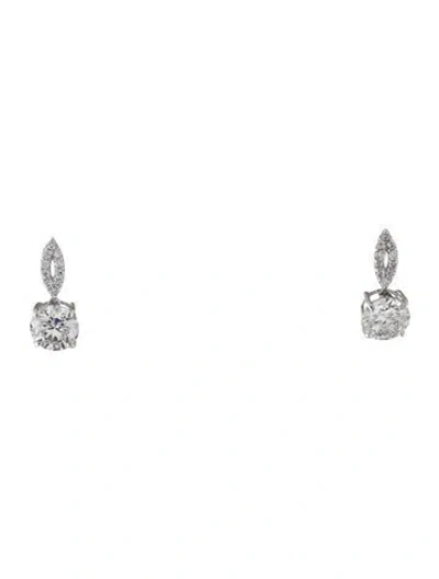 Pre-owned Earrings 14k 3.24ctw Lab-grown Diamond Drop  In Multi