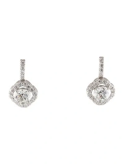 Pre-owned Earrings 14k 3.26ctw Lab-grown Diamond Drop  In Multi