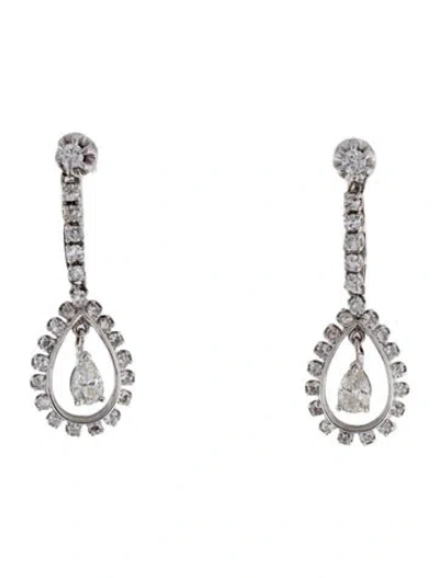 Pre-owned Earrings 14k 3.28ctw Diamond Chandelier  In Multi