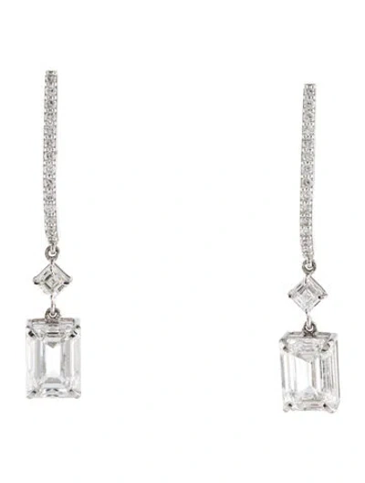 Pre-owned Earrings 14k 3.28ctw Lab-grown Diamond Drop  In Multi