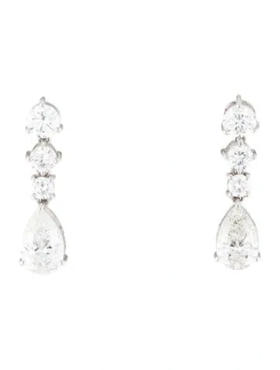 Pre-owned Earrings 14k 3.28ctw Lab-grown Diamond Drop  In Multi