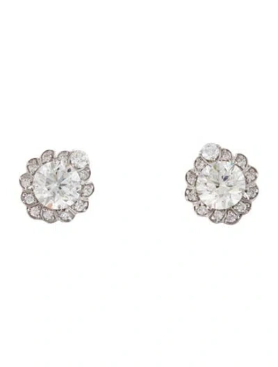 Pre-owned Earrings 14k 3.31ctw Lab-grown Diamond Studs In Multi