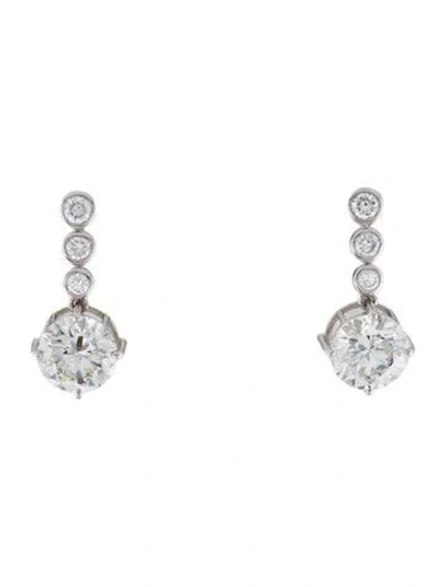 Pre-owned Earrings 14k 3.35ctw Lab-grown Diamond Drop Earring In Multi