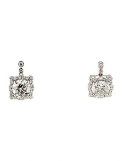 Pre-owned Earrings 14k 3.40ctw Lab-grown Diamond Drop  In Multi