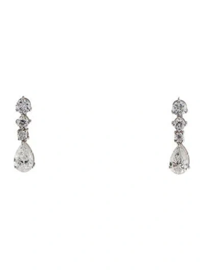 Pre-owned Earrings 14k 3.40ctw Lab-grown Diamond Drop  In Multi