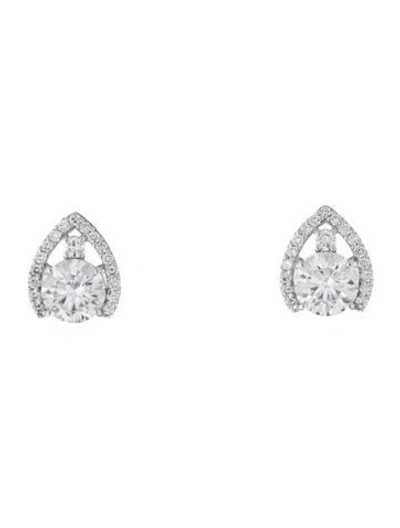 Pre-owned Earrings 14k 3.40ctw Lab-grown Diamond Stud  In Multi