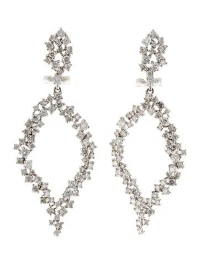 Pre-owned Earrings 14k 3.42ctw Diamond Drop  In Multi