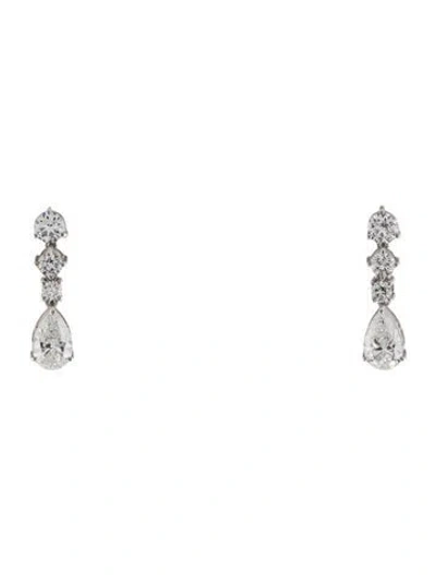 Pre-owned Earrings 14k 3.47ctw Lab-grown Diamond Drop  In Multi