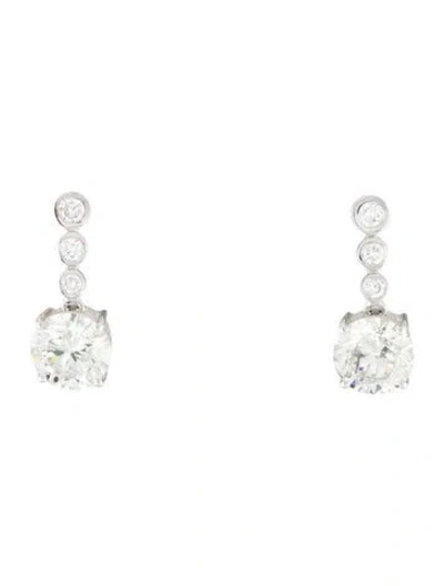 Pre-owned Earrings 14k 3.49ctw Lab-grown Diamond Drop  In Multi