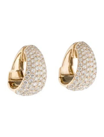 Pre-owned Earrings 14k 3.50ctw Diamond Hoop  In Multi