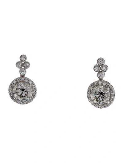 Pre-owned Earrings 14k 3.51ctw Lab-grown Diamond Drop  In Multi