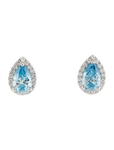 Pre-owned Earrings 14k 3.53ctw Lab-grown Diamond Stud  In Multi