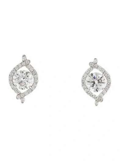 Pre-owned Earrings 14k 3.57ctw Lab-grown Diamond Drop  In Multi