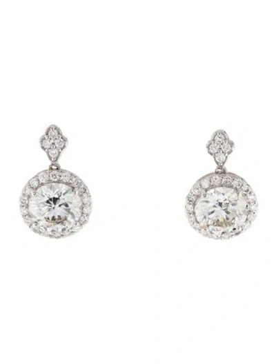 Pre-owned Earrings 14k 3.58ctw Lab-grown Diamond Drop  In Multi