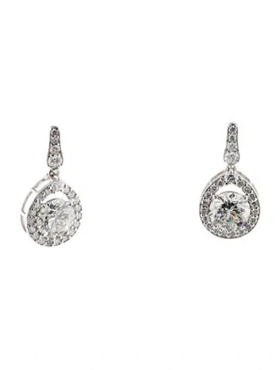 Pre-owned Earrings 14k 3.58ctw Lab-grown Diamond Drop  In Multi