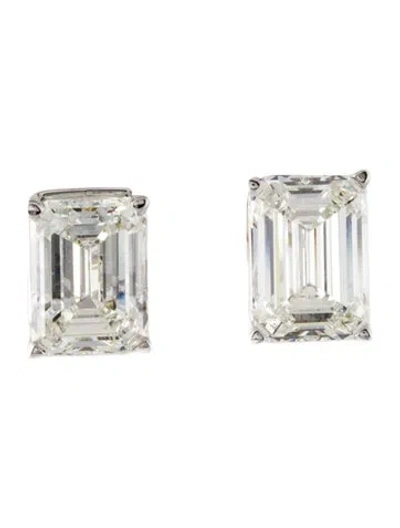 Pre-owned Earrings 14k 3.58ctw Lab-grown Diamond Solitaire Stud  In Multi