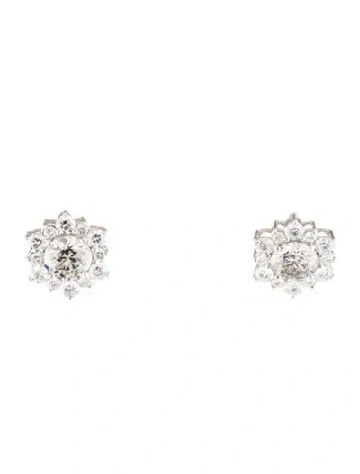 Pre-owned Earrings 14k 3.58ctw Lab-grown Diamond Stud  In Multi